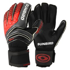 SUNBIRD 足球防手指彎折守門員手套 雙手穿戴組 G-PRO 1, 紅色, 1套
