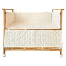 아이레빗 아기 침대 순면 곰누빔 범퍼가드 보니스마트 호환, 아이보리