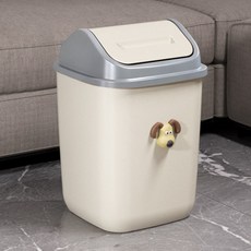 엠페니 가정용 화장실 쓰레기통 강아지, 그레이