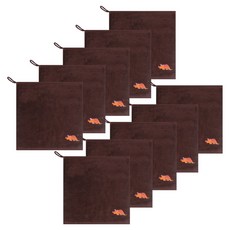 송월타월 공룡자수 클린 고리수건 핸드타올, 갈색, 10개