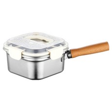 Bloom Home 電磁爐木柄方形深油鍋組 2.5L, 白色, 1套, 19.3cm