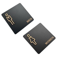 MaDaKkuMi 簡約標示牌 男 + 女 套組 10 B 15 x 15 cm, 1套, 洗手間
