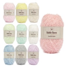 brandyarn Bubble Queen 菜瓜布編織線, 嬰兒粉 + 乳黃色 + 象牙色 + 淡綠色 + 薄荷色 + 雪白色 + 淡藍色 + 淡灰色 + 淡紫色 + 印地安粉, 10件