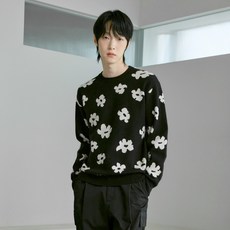 210 edit 男女通用花卉圖案花朵圖案圓領針織衫 ZG1SW021