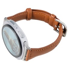 누아트 갤럭시워치 호환 미니멀 슬림 가죽 스트랩 40 / 44 / 46mm, 브라운, 1개