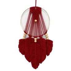 더플로우커머스 핸드메이드 월아트 노르딕 보헤미안 무드 드림캐처, 레드