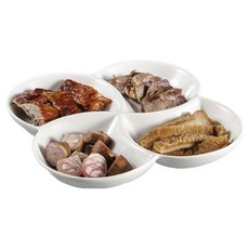 Lucie 陶瓷小菜水果招待客人喬遷分隔盤 方形4格, 白色, 1個