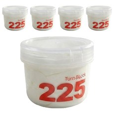 UH홈데코 그릭 요거트 원형 소분용기 투명 2호 225ml, 5개