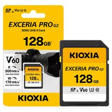 KIOXIA 鎧俠 EXCERIA PRO G2 V60 UHS-II SD卡, 1個, 128GB