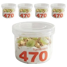 UH홈데코 그릭 요거트 원형 소분용기 투명 3호 470ml, 5개, 1개입