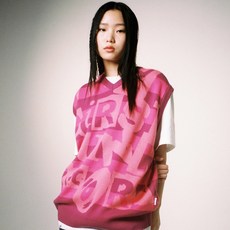 카비시 남녀공용 FUNK RECORD JACQUARD KNIT VEST