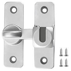 OON 미닫이 여닫이 문 걸쇠 플랫 잠금고리 세트, 실버, 1세트