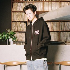 cavish 男女通用 SELLER LOGO 拉鍊連帽衫