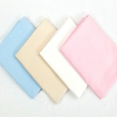 有機雙面提花Moment布料4件組, 白象牙色, 自然色, 粉紅色, 藍色, 1套