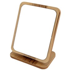 희미몰 kk48 원목 미니멀 회전식 탁상 거울 15, 브라운