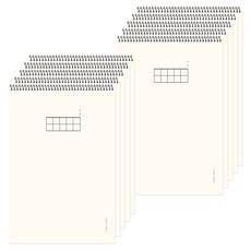 포포팬시 모노심플 1000 5mm 그리드 상철 세로 스프링 노트, 10개, 아이보리