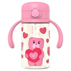 주니 벨리곰 원터치 빨대컵, 핑크, 1개, 260ml