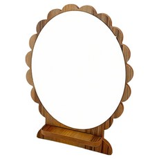희미몰 kk48 원목 미니멀 회전식 탁상 거울 4, 브라운