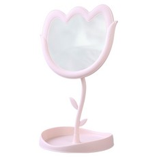 굄스 튤립 각도조절 탁상 거울 18.4 x 16.4 x 30 cm, 핑크
