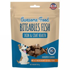 N-Bone Biteables Fish 益口鮮 犬用益生菌皮毛保健魚丁, 85g, 1個, 石斑魚風味