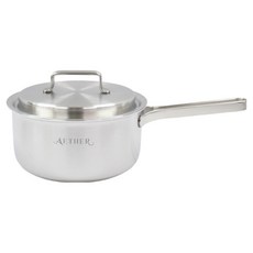 AETHER AETHER IH 全五層無研磨劑304不鏽鋼單柄鍋, 銀色, 1個, 18cm