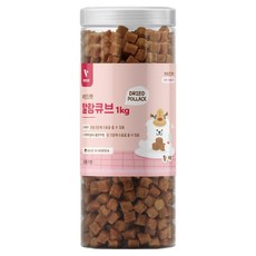 뷰인더펫 강아지 말랑 큐브 간식, 황태, 1kg, 1개