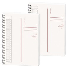 POPO FANCY 5000 簡約風PP封面2分割數學筆記本, 象牙白, 2個