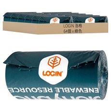 LOGIN 洛格 生物降解拾便袋/撿便袋, 綠色, 17個裝, 64個