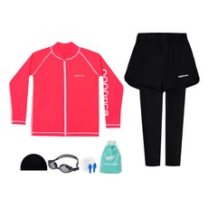 aquatica 拉鍊防磨衣 一般用 泳鏡 5件組 AQAJJ453-AQA421