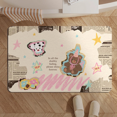 인아트 프리미엄 규조토 욕실 발매트, 복고풍 포스터 곰