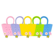 캐스비 플레이 젤리가방 5종 세트, 핑크, 보라, 노랑, 연두, 파랑, 1세트