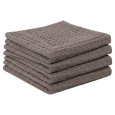 ROI Life 超細纖維鬆餅格紋抹布 棕色, 4個