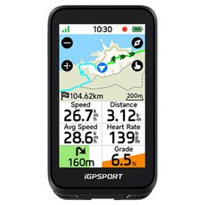 iGPSPORT 바이내비 에어 GPS 자전거 내비게이션, 블랙, 1개