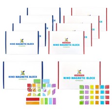 MOMS BOARD Nino 磁力積木 混合5p + 方形5p 套組 260p, 混合顏色, 1套