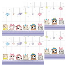 半島良品 炫染廚房防油貼磁磚貼 貓和海洋, 4個