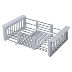 델리리움 스테인리스 길이조절 물빠짐 식기 건조대 대형 29~47 x 22.5 x 9.2 cm, 그레이, 1개