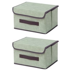 포포트레인 데스크탑 접이식 의류 수납 정리함, 그린, 2개