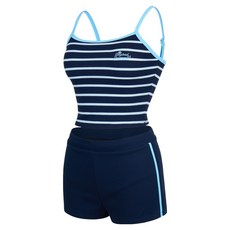 renoma SWIM 女款條紋短版防磨衣上下套裝 RN-LS2G304