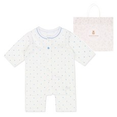 ORGANICMOM 新生兒用 高級SKY標籤 送禮用 純棉Supima七分袖內衣 + 購物袋