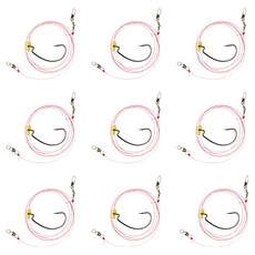 魚訊工房 流動式階差調節型 大容量比目魚Down Shot釣組 寬距鉤, 1個, 9入