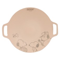 COTD 麥飯石烤盤 SNOOPY聯名 奶茶色, 1個, 38cm