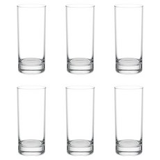 벨르디자인 일자 내열유리컵 290ml, 투명, 6개