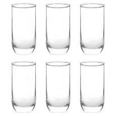 벨르디자인 일자 탑드링크 내열유리컵 305ml, 투명, 6개