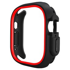 SPACE SHIELD Apple Watch 相容 TPU PC 雙色保護殼, 1個, 黑紅色