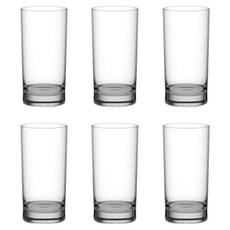 벨르디자인 일자 내열유리컵 350ml, 투명, 6개