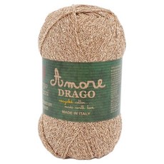 Borgo de' Pazzi Amore D Ragno 金屬感棉混紡鉤針編織線, 4 米色, 1個