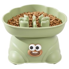 둥둥펫 반려동물 밥그릇 키높이 식기, 그린, 1개