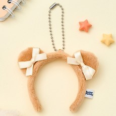 버터 미니 머리띠 키링 버터곰, 브라운, 1개, 6.5cm