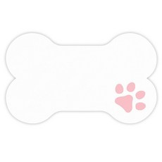 인아트 귀여운 강아지 매트 발매트, 뼈 플레이스매트 흰색, 1개