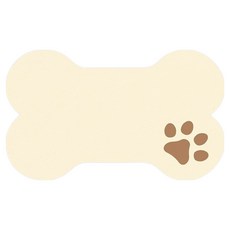 인아트 귀여운 강아지 매트 발매트, 뼈 플레이스매트 황백색, 1개